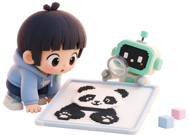 小方与点点观察黑白点阵